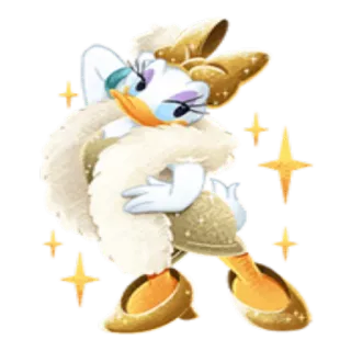 ✨ Daisy Duck Мультфильм, Дейзи Дак, Дисней, Персонаж, Золото telegram sticker