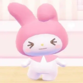😣 My Melody kawaii, lindo, sanrio, conejo, rosa telegram sticker