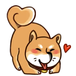 😘 cane, shiba inu, carino, cuore, animale, kawaii, adesivo telegram sticker