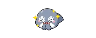 🦈 Dessin animé, Mignon, Animal, Chibi, Étincelles telegram sticker