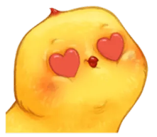 😍 süß, Liebe, Herzaugen, gelb, Küken telegram sticker