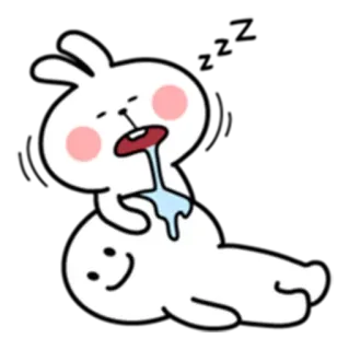 😴 kelinci, kartun, imut, kawaii, lucu, emoji, stiker telegram sticker