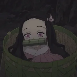 🌸 Nezuko Kamado Demon Slayer аниме, клинок рассекающий демонов, Незуко, Камадо, милый, корзина, манга telegram sticker