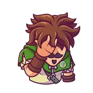 🤦‍♂ Desenho animado, Facepalm, Emoticon, Cabelo castanho, Bigode, Expressão, Reação, Sticker telegram sticker