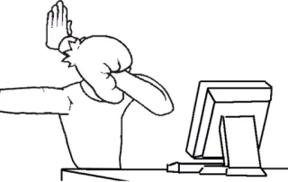 😐 dab, disgust, computer, office, meme telegram sticker