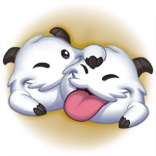 😙 poro, animal, cute, cartoon, fluffy, monster telegram sticker