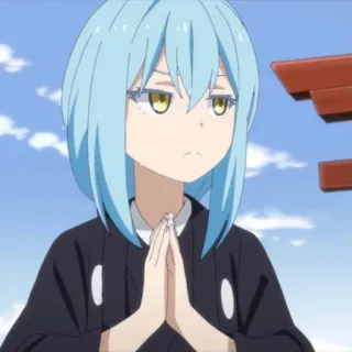 😒 Rimuru Tempest That Time I Got Reincarnated as a Slime Anime, Manga, Rimuru Tempest, Slime, Isekai, Réincarnation, Fantasy telegram sticker