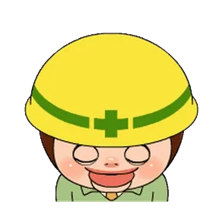 ⛑ construcción, casco, seguridad, dibujos animados, trabajador telegram sticker