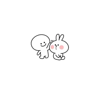 ☺️ cartoon, character, cute, white, bunny, friendship telegram sticker