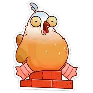 😱 pájaro, dibujos animados, ladrillos, pegatina telegram sticker