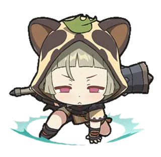 👊 Anime, Chibi, Incappucciato, Personaggio telegram sticker