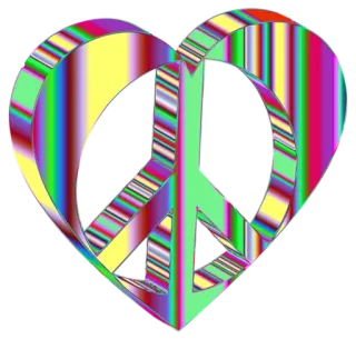 ❤️ peace, heart, colorful, peace symbol telegram sticker