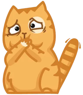 🙊 kat, verdrietig, bezorgd, schattig, dier, sticker whatsapp sticker