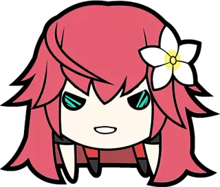 😡 Anime, Kreskówka, Słodkie, Kwiat, Rude włosy, Naklejka telegram sticker