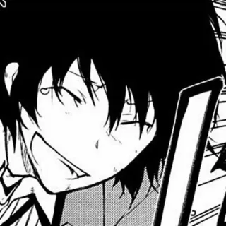 😂 anime, manga, portrait, monochrome, emotional, male telegram sticker