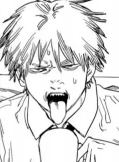 🤢 anime, manga, character, tongue out, funny face, artwork, portrait telegram sticker