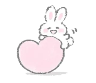 🚬 lapin, lapin, coeur, mignon, animal, rose, amour, kawaii telegram sticker