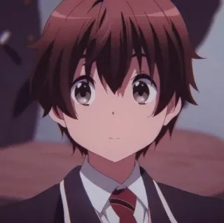 😶 Anime, Ragazzo, Uniforme scolastica, Ritratto, Cartone animato telegram sticker