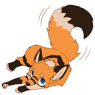 🦊 rubah, binatang, imut, ceria, oranye, kartun telegram sticker