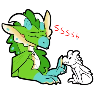🤫 Ssssssh 龙, 奇幻, 动物, 可爱, 爬行动物 telegram sticker