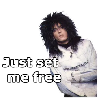 🗝 Just set me free homme, cheveux, chanteur, portrait telegram sticker