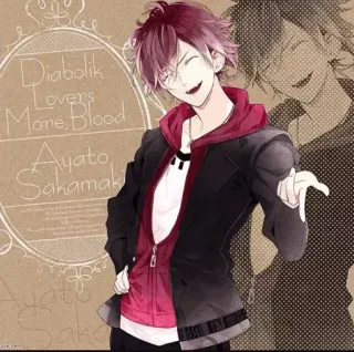 🍷 Ayato Sakamaki Diabolik Lovers More, Blood Diabolik Lovers More, Blood Ayato Sakamaki Anime, Ma cà rồng, Diabolik Lovers, Ayato Sakamaki, Nhân vật, Manga, Tác phẩm nghệ thuật telegram sticker