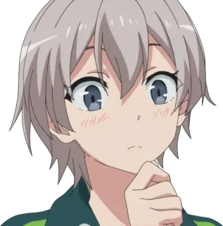 🤔 Anime, Mangá, Fofo, Personagem, Expressão, Pensando telegram sticker