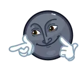 🙂 lua, apontando, sorrindo, desenho animado, meme telegram sticker