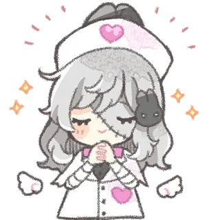 🙏 Enfermera, Chibi, Lindo, Corazón, Anime, Manga telegram sticker