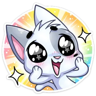 😊 kot, słodki, naklejka, kreskówka, kawaii, zwierzę, zwierzak whatsapp sticker
