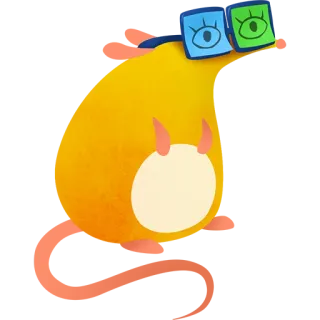 😴 怪物, 恶魔, 黄色, 眼镜, 可爱, 卡通, 贴纸 telegram sticker