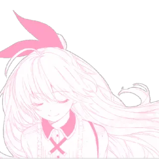 😊 Chica anime, Rosa, Lindo, Ilustración, Manga, Dibujos animados telegram sticker