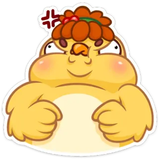 😡 en colère, contrarié, mignon, dessin animé, emoji, oiseau, autocollant telegram sticker