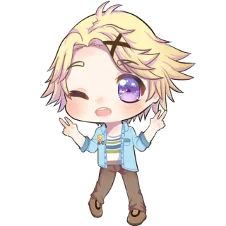 ✌ Chibi, Personaje, Dibujos animados, Sticker, Anime, Lindo telegram sticker