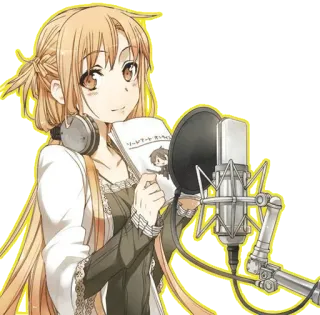 🎤 Asuna Yuuki Sword Art Online ソードアート オリオール Anime, Manga, Sword Art Online, Asuna, Yuuki Asuna, Personaje, Dibujo animado telegram sticker
