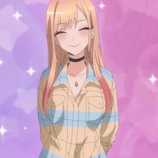 😇 Marin Kitagawa My Dress-Up Darling 动漫, 女孩, 可爱, 开心, 微笑 telegram sticker