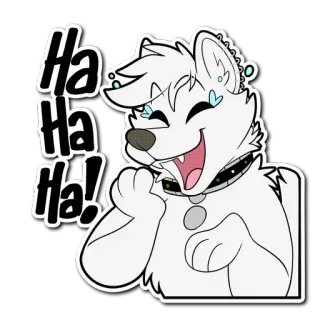 😂 Ha Ha Ha! lachen, hond, grappig, cartoon, dier telegram sticker