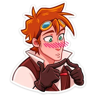 ☺ Аниме, Мультфильм, Кокетливый, Смущенный, Застенчивый telegram sticker