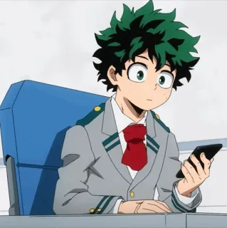 🥦 Izuku Midoriya My Hero Academia 애니메이션, 만화, 학생, 슈퍼히어로, 소년, 데쿠 telegram sticker