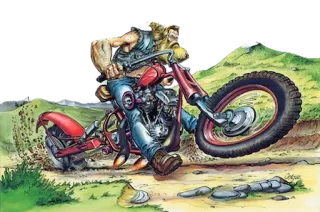 👨 moto, motard, dessin animé, chopper, véhicule, transport whatsapp sticker