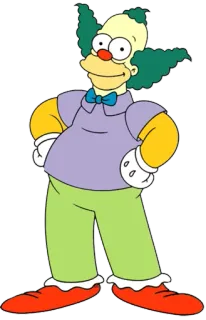 😊 Krusty the Clown The Simpsons clown, cartoon, simpsons, tv, comedy whatsapp sticker