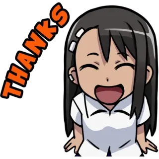 ☺️ THANKS Аниме девушка, Спасибо, Чиби, Милый, Благодарный, Счастливый, Аниме telegram sticker