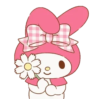 😊 My Melody My Melody, Sanrio, kawaii, lindo, dibujos animados, flor, pegatina telegram sticker