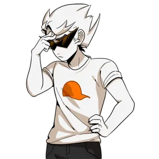 🤔 Dirk Strider Homestuck Homestuck, Dirk Strider, Anime, Postać, Pomarańczowy, Okulary telegram sticker