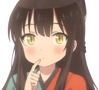 👆 chica anime, lindo, manga, chibi whatsapp sticker