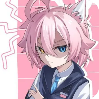 ❤ アニメ, マンガ, 猫耳, 可愛い, ピンク, 怒り telegram sticker