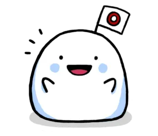 ⛄ 블롭, 귀여운, 행복한, 일본, 국기, 흰색, 친근한, 만화 whatsapp sticker