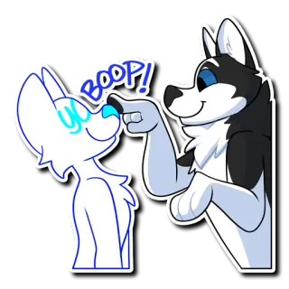 👃 BOOP! Fellwesen, Hund, Boop, Süß, Tier, Cartoon telegram sticker