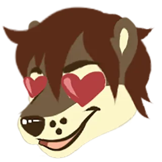 😍 фурри, мультфильм, любовь, глаза-сердечки, антропоморфный telegram sticker