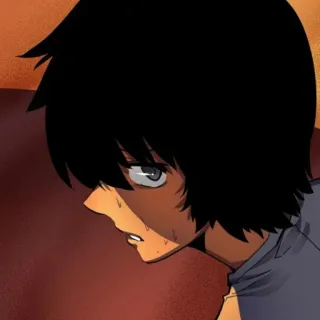🔥 Anime, Chico, Retrato, Dibujo animado, Triste telegram sticker